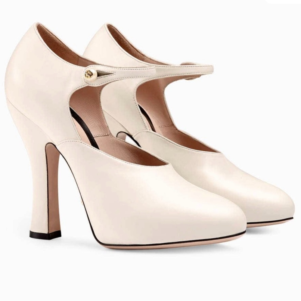 Gucci Cream/Off White Genuine Leather Pumps